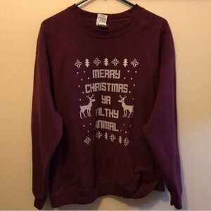 Merry Christmas you filthy animal crew neck